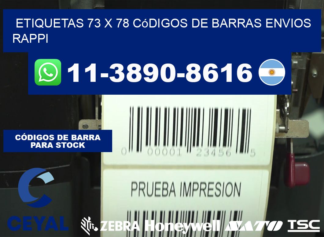etiquetas 73 x 78 códigos de barras envios rappi
