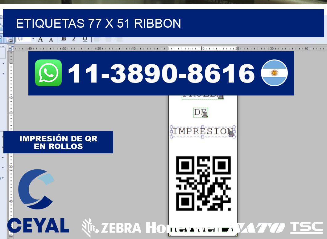 etiquetas 77 x 51 ribbon