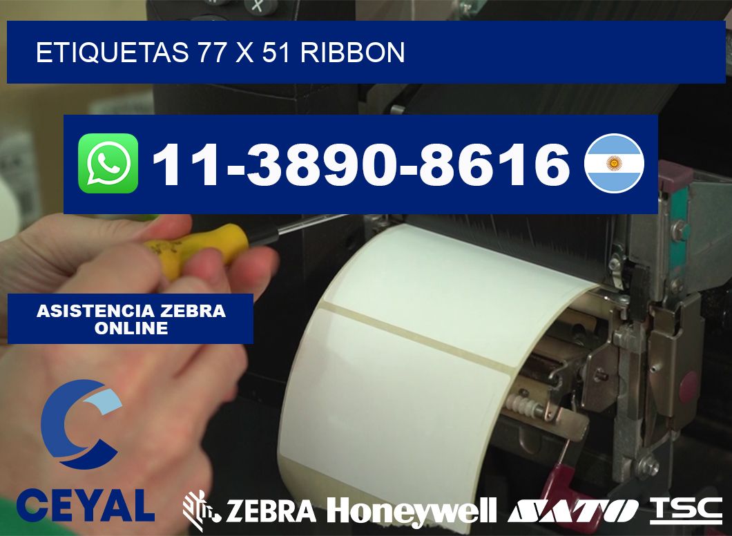 etiquetas 77 x 51 ribbon