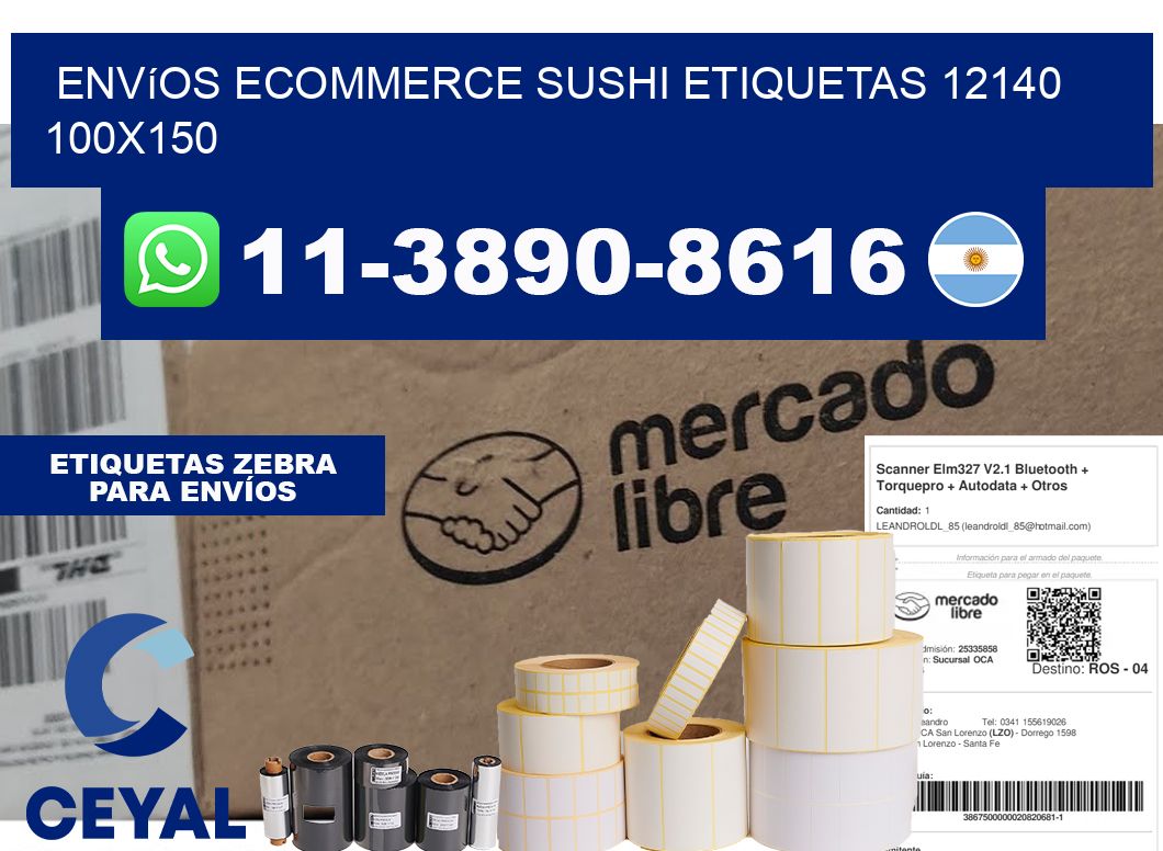 Envíos Ecommerce sushi etiquetas 12140 100x150