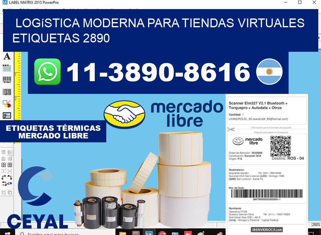 Logística moderna para tiendas virtuales etiquetas 2890