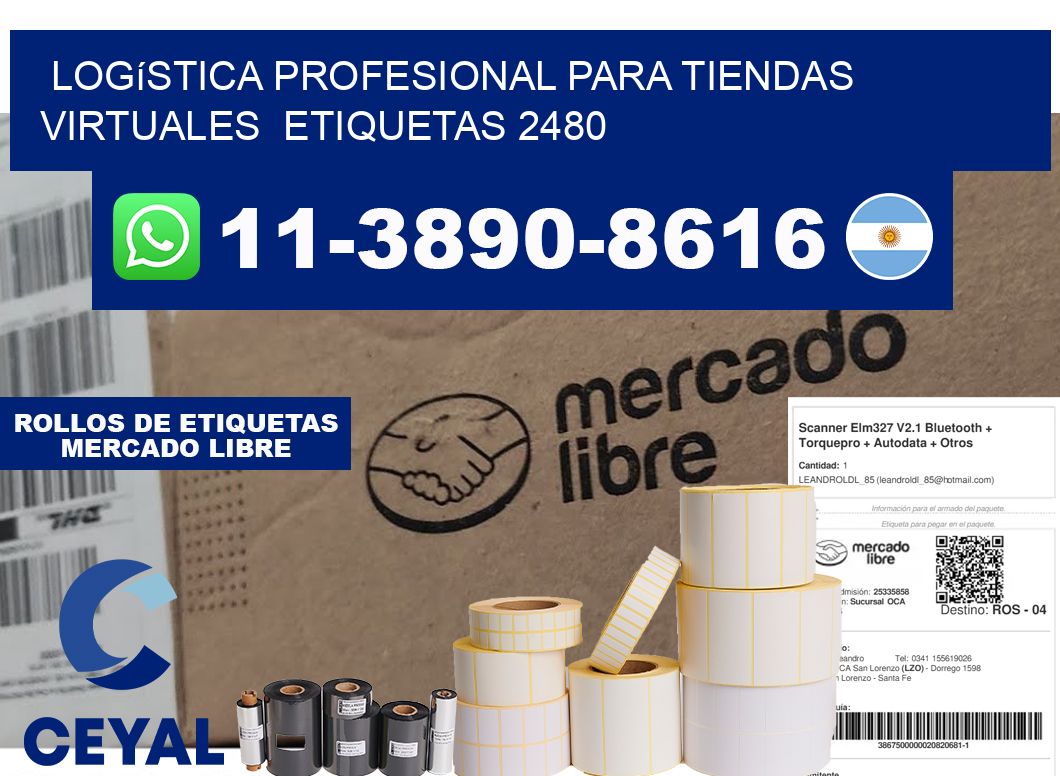 Logística profesional para tiendas virtuales etiquetas 2480