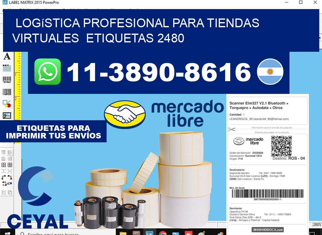 Logística profesional para tiendas virtuales etiquetas 2480