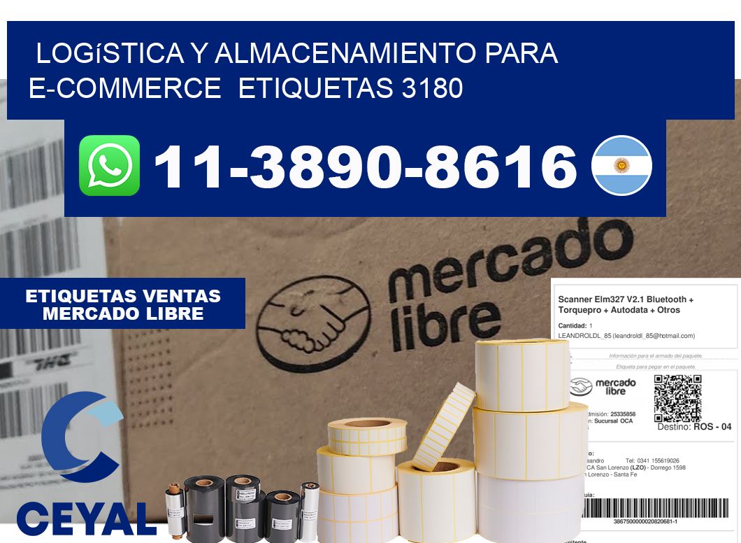 Logística y almacenamiento para e-commerce  etiquetas 3180