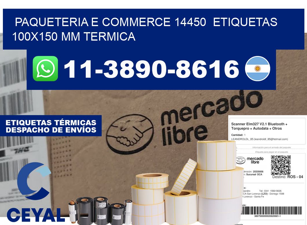 Paqueteria e commerce 14450  etiquetas 100x150 mm termica