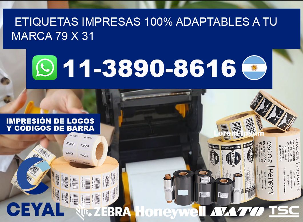 etiquetas impresas 100% adaptables a tu marca 79 x 31