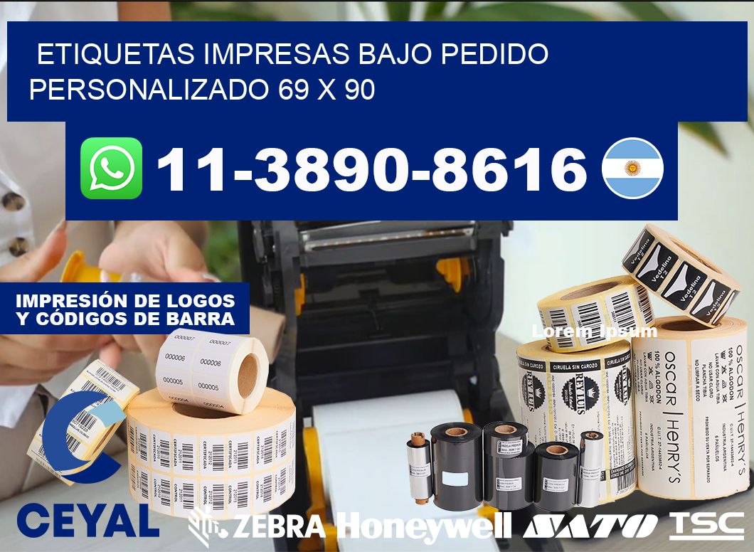 etiquetas impresas bajo pedido personalizado 69 x 90