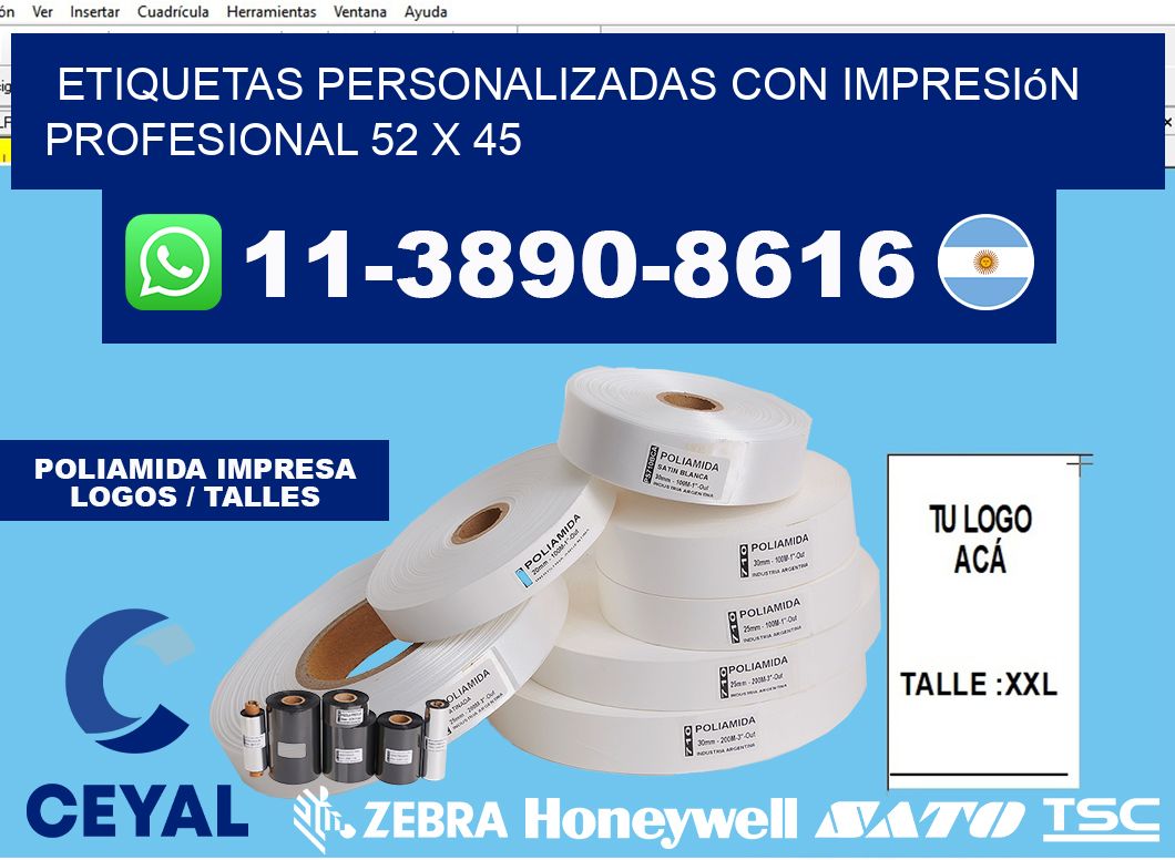 etiquetas personalizadas con impresión profesional 52 x 45