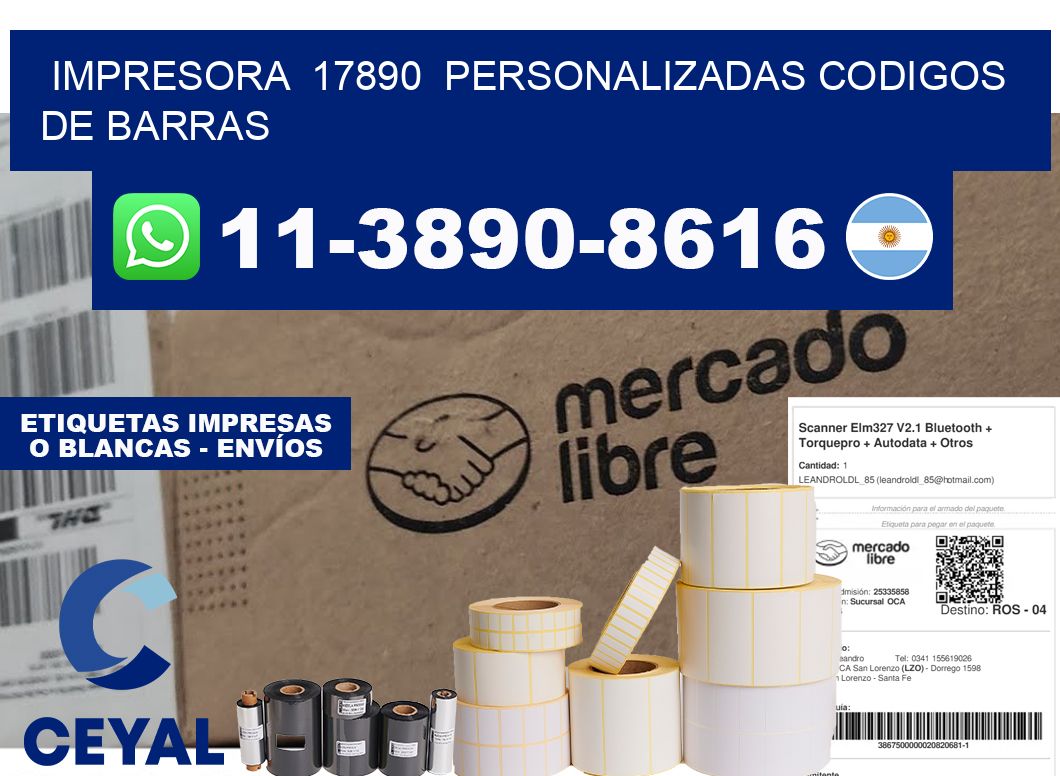 impresora  17890  personalizadas codigos de barras