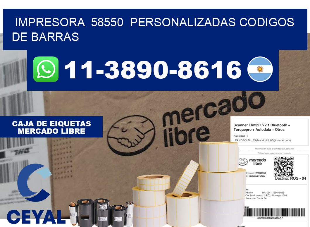 impresora  58550  personalizadas codigos de barras
