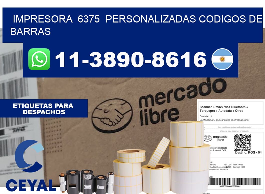 impresora 6375 personalizadas codigos de barras