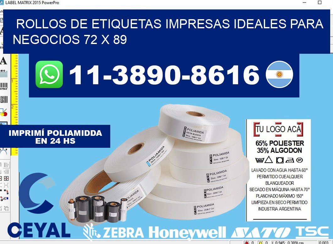 rollos de etiquetas impresas ideales para negocios 72 x 89
