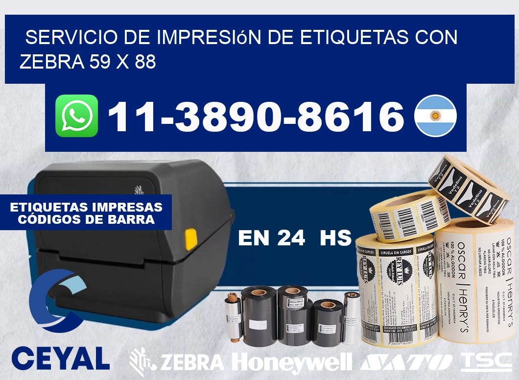servicio de impresión de etiquetas con Zebra 59 x 88