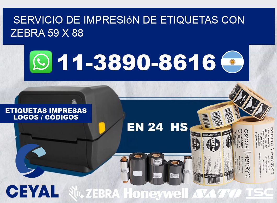 servicio de impresión de etiquetas con Zebra 59 x 88