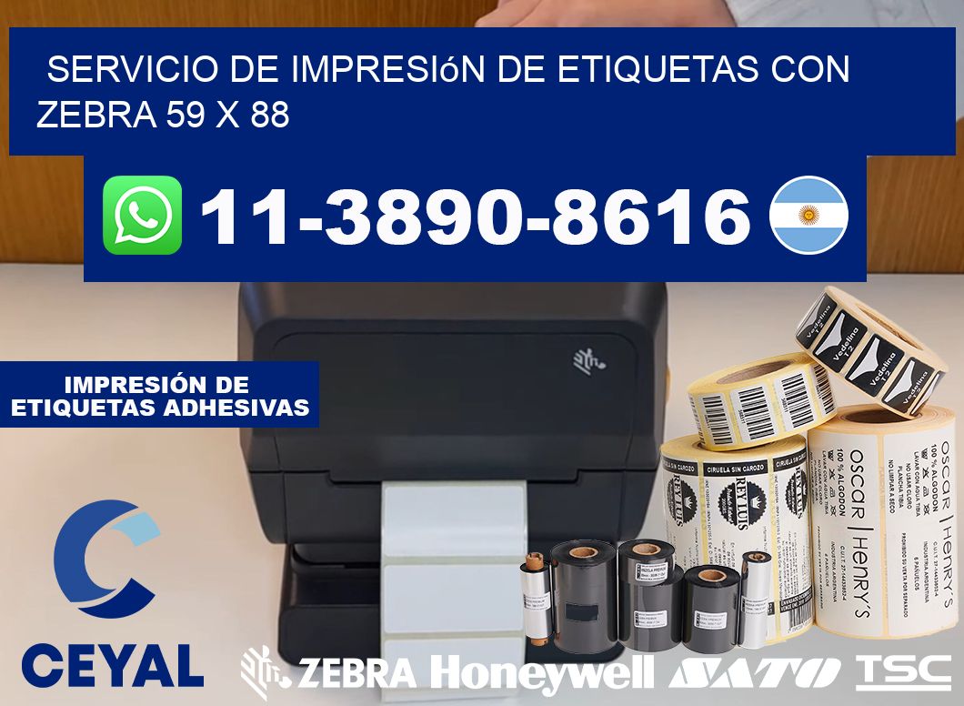 servicio de impresión de etiquetas con Zebra 59 x 88