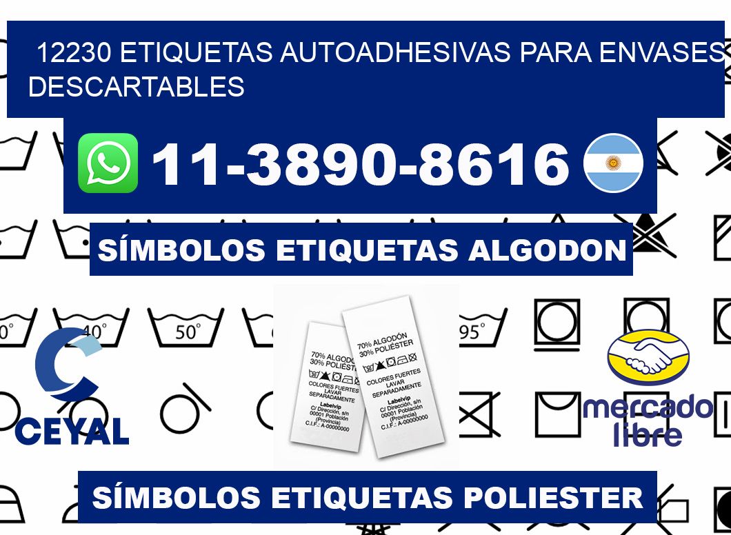 12230 etiquetas autoadhesivas para envases descartables
