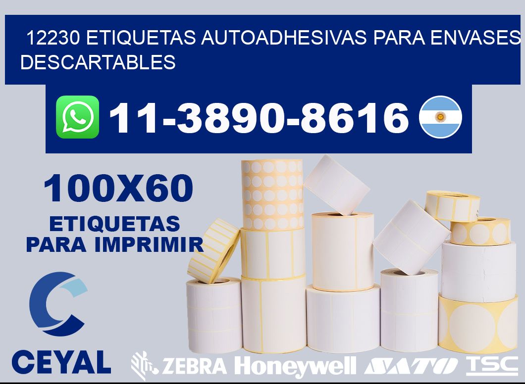 12230 etiquetas autoadhesivas para envases descartables
