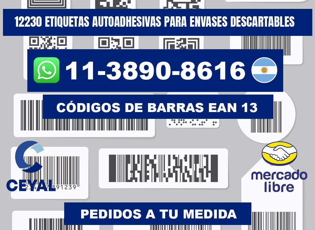 12230 etiquetas autoadhesivas para envases descartables