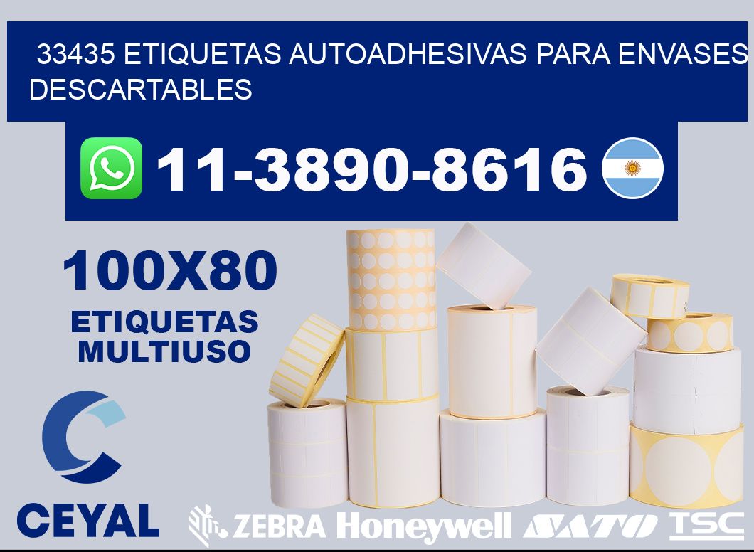 33435 etiquetas autoadhesivas para envases descartables