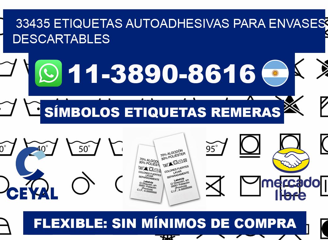 33435 etiquetas autoadhesivas para envases descartables