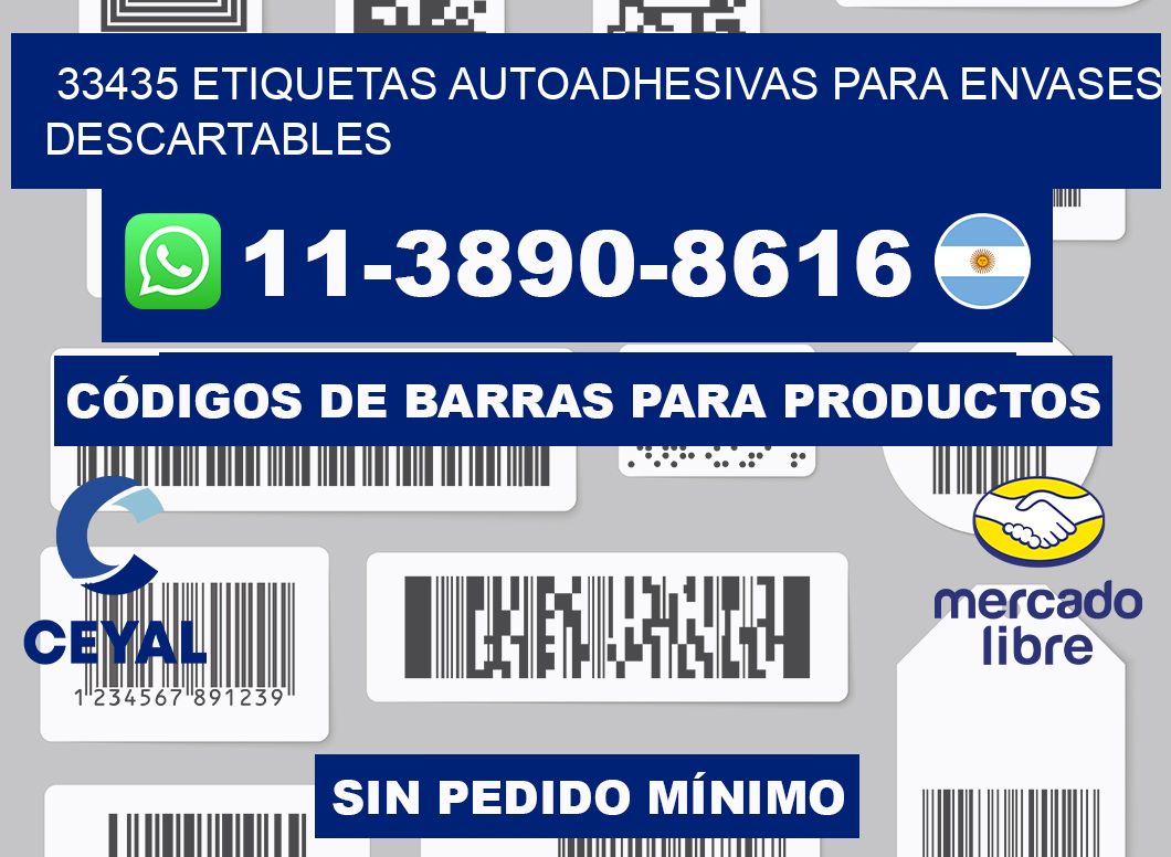 33435 etiquetas autoadhesivas para envases descartables