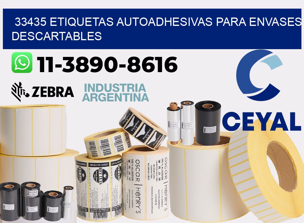 33435 etiquetas autoadhesivas para envases descartables