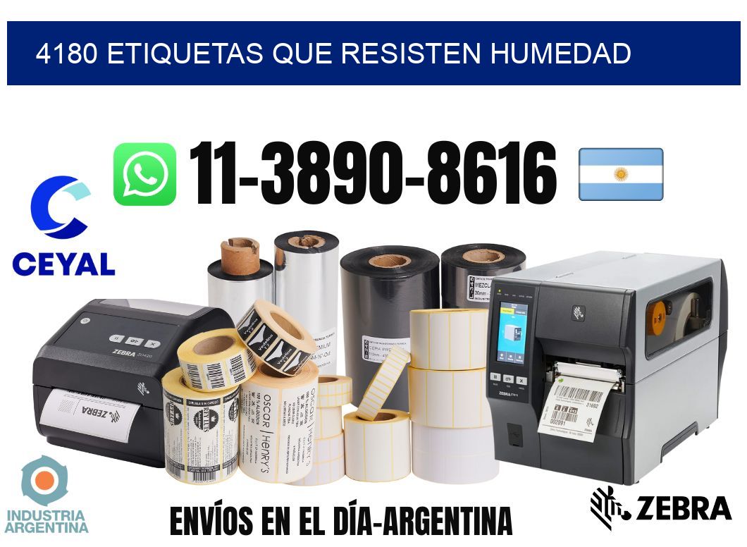 4180 etiquetas que resisten humedad