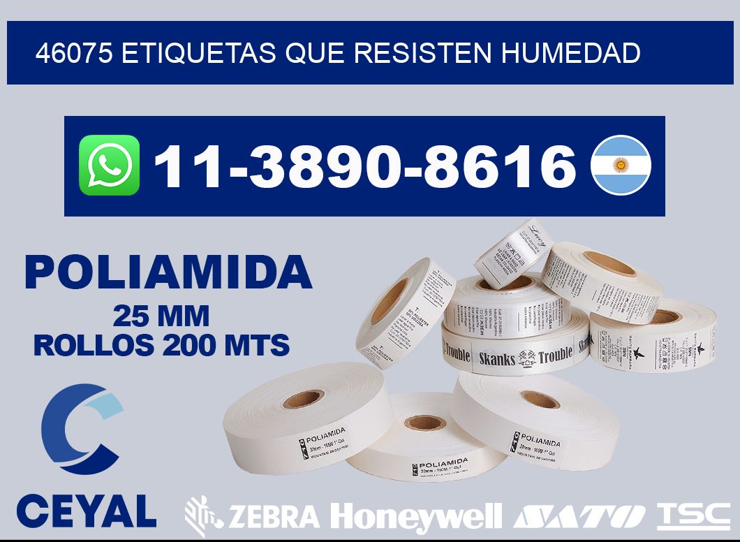 46075 etiquetas que resisten humedad
