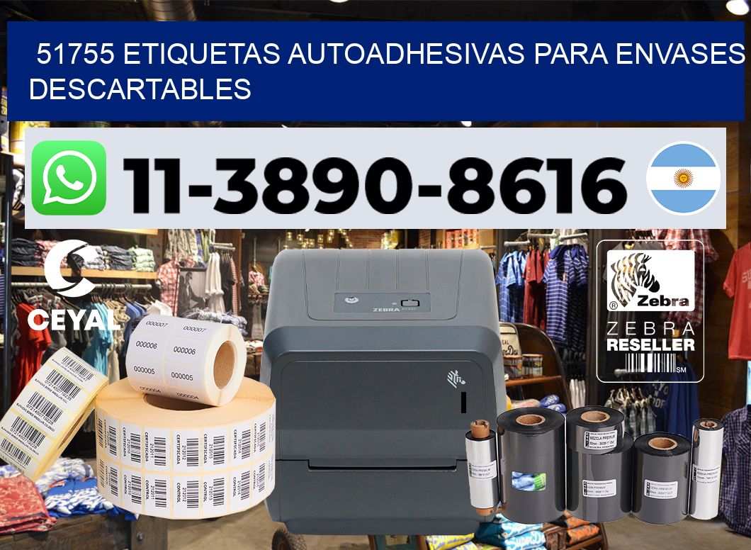 51755 etiquetas autoadhesivas para envases descartables