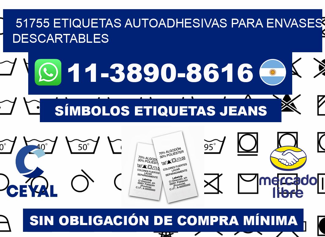 51755 etiquetas autoadhesivas para envases descartables