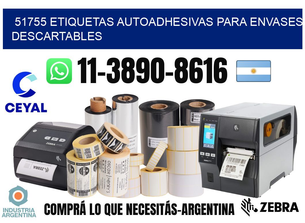 51755 etiquetas autoadhesivas para envases descartables