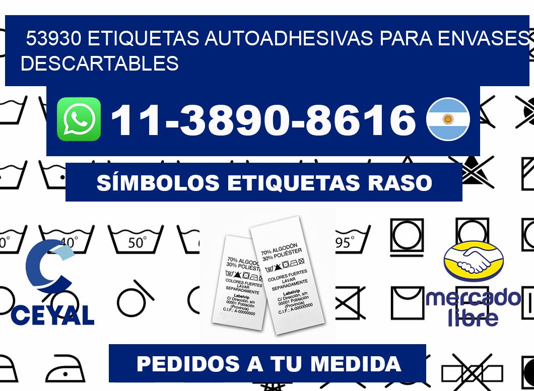 53930 etiquetas autoadhesivas para envases descartables