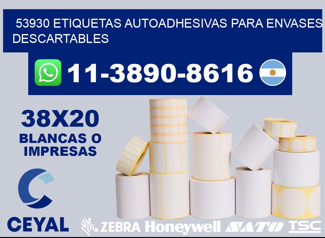 53930 etiquetas autoadhesivas para envases descartables