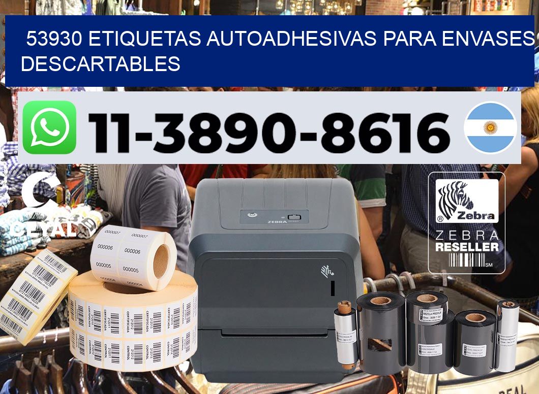 53930 etiquetas autoadhesivas para envases descartables