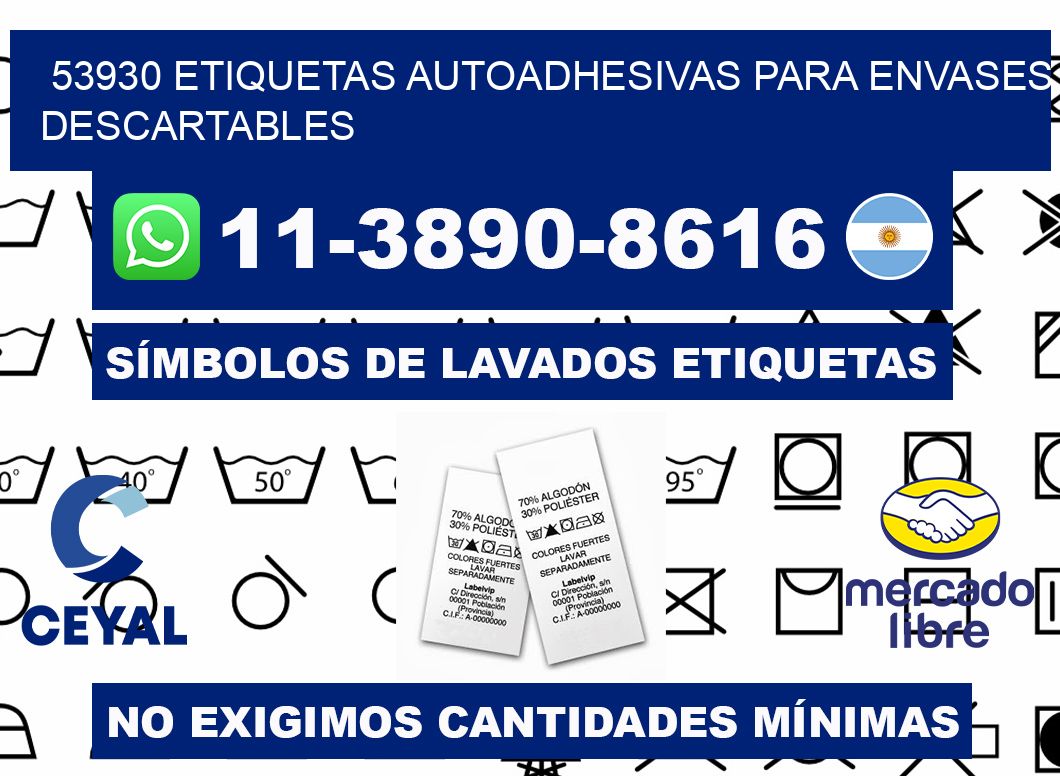 53930 etiquetas autoadhesivas para envases descartables