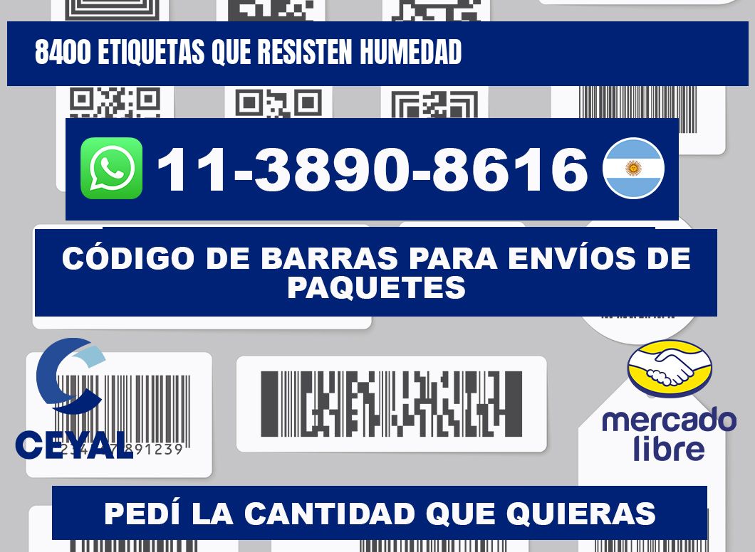 8400 etiquetas que resisten humedad