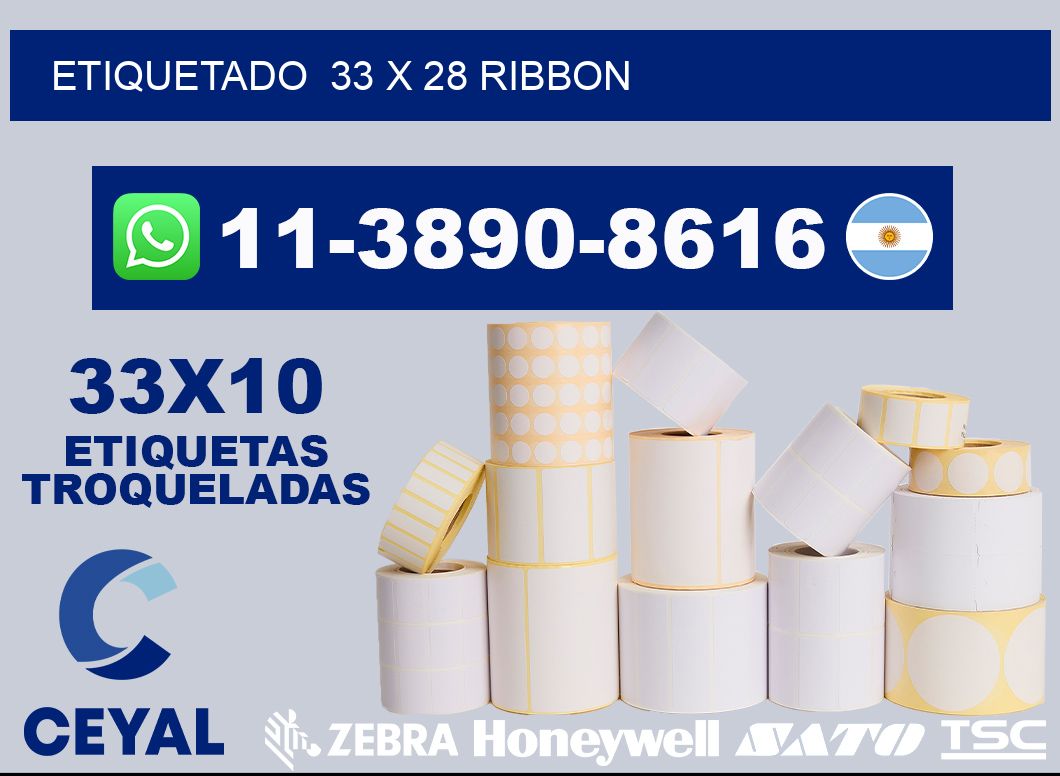 Etiquetado  33 x 28 ribbon
