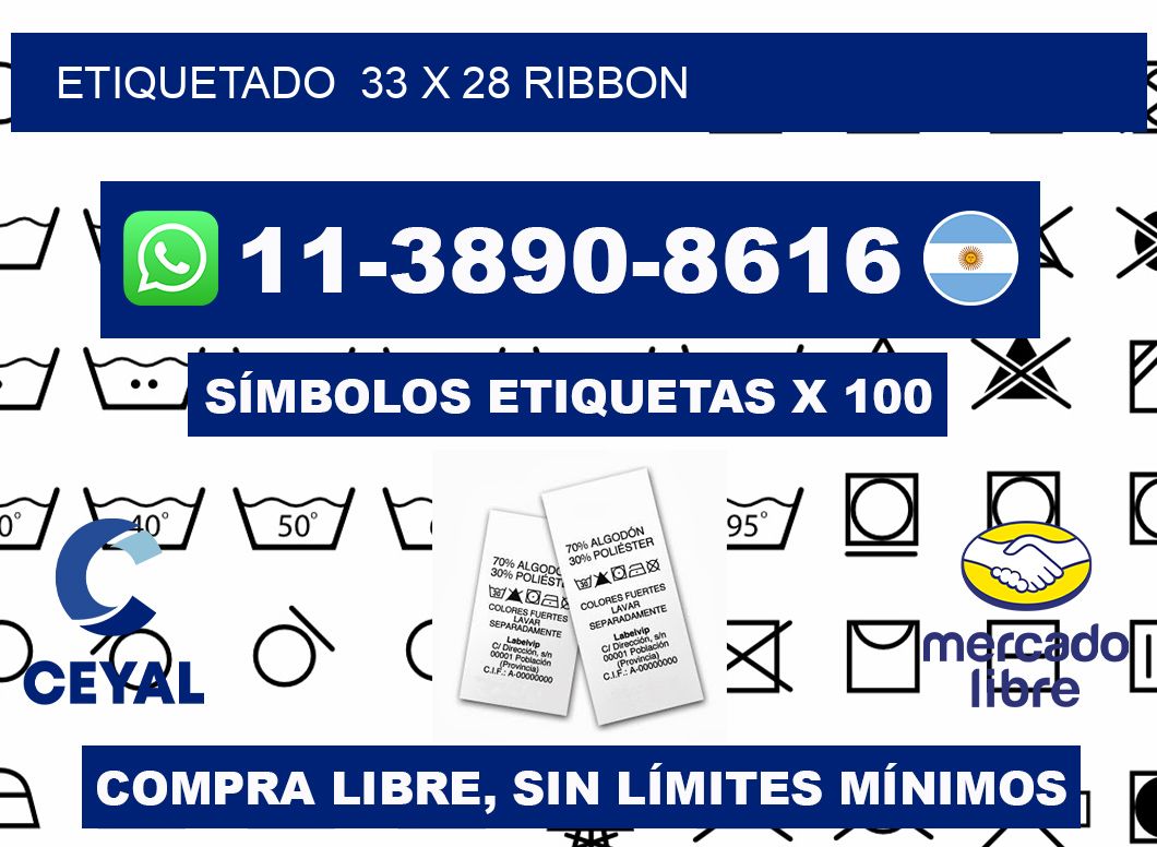Etiquetado  33 x 28 ribbon