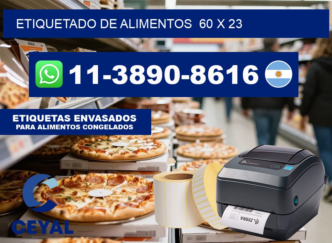 Etiquetado de alimentos  60 x 23