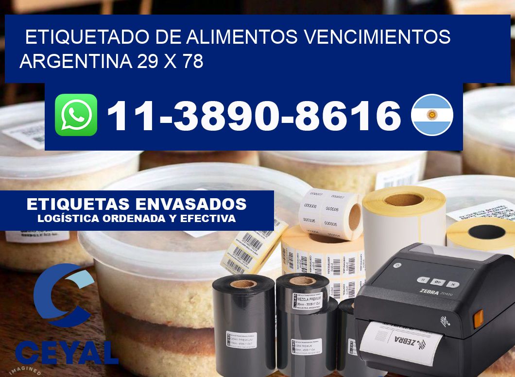 Etiquetado de alimentos vencimientos Argentina 29 x 78
