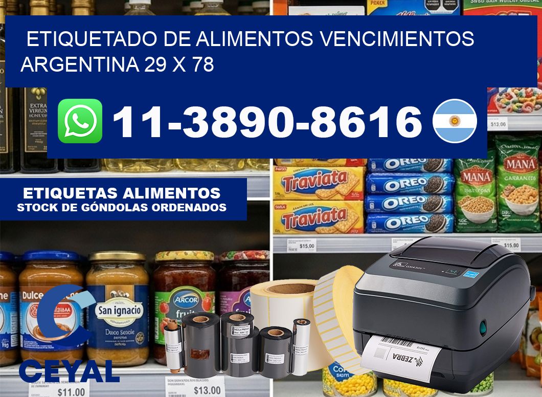Etiquetado de alimentos vencimientos Argentina 29 x 78