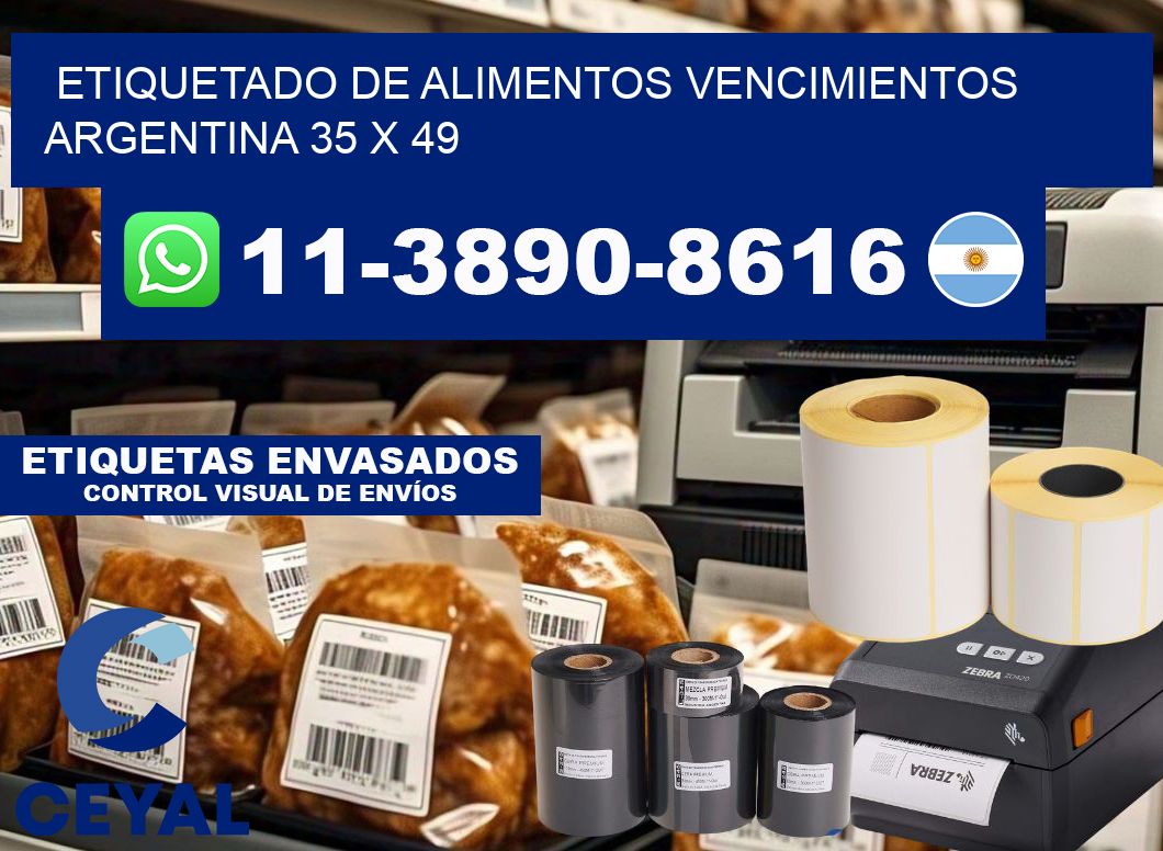 Etiquetado de alimentos vencimientos Argentina 35 x 49