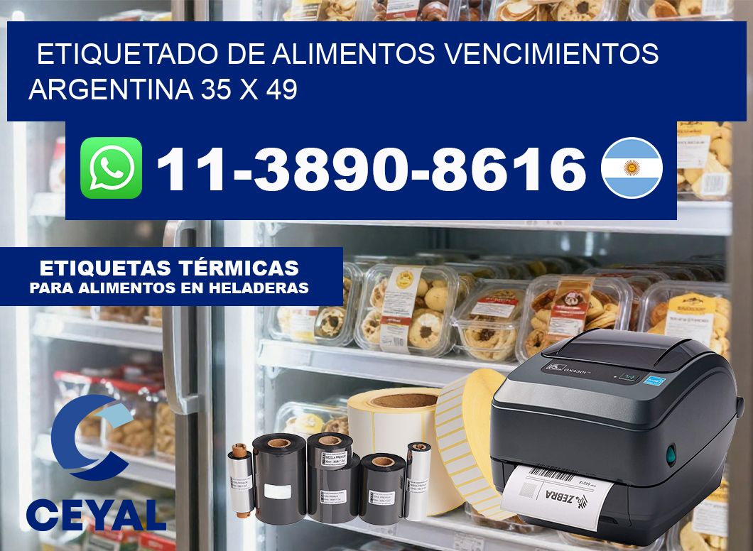 Etiquetado de alimentos vencimientos Argentina 35 x 49