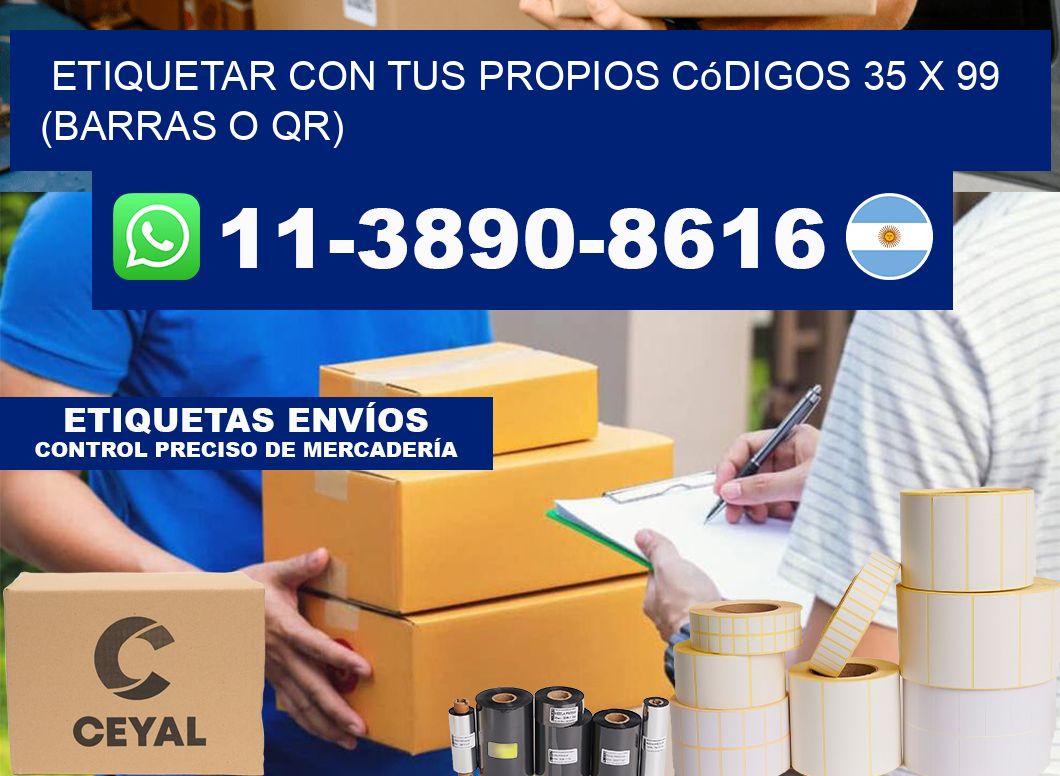 Etiquetar con tus propios códigos 35 x 99 (barras o QR)
