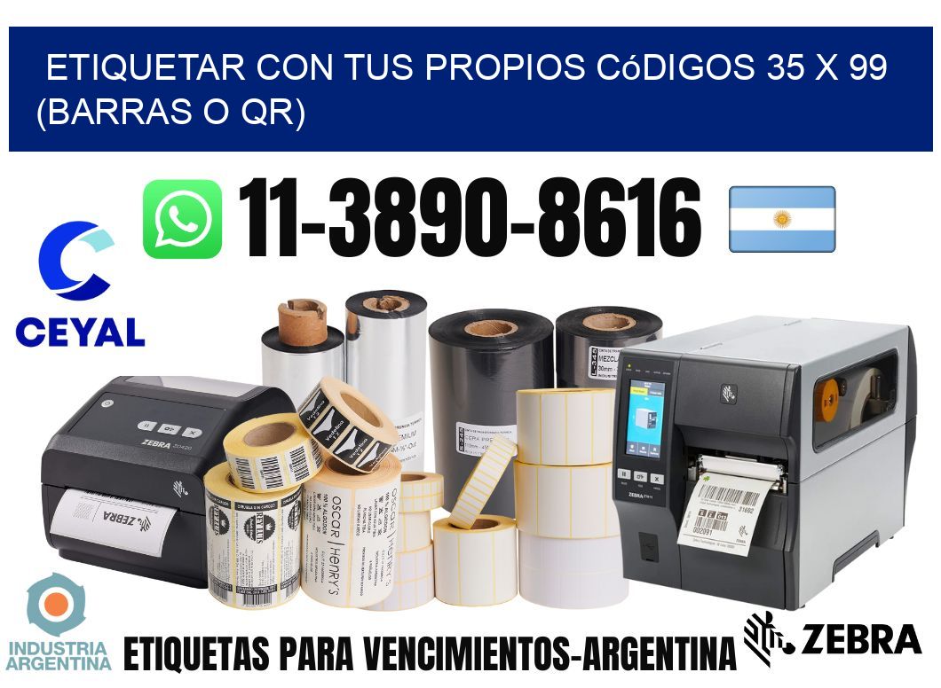 Etiquetar con tus propios códigos 35 x 99 (barras o QR)