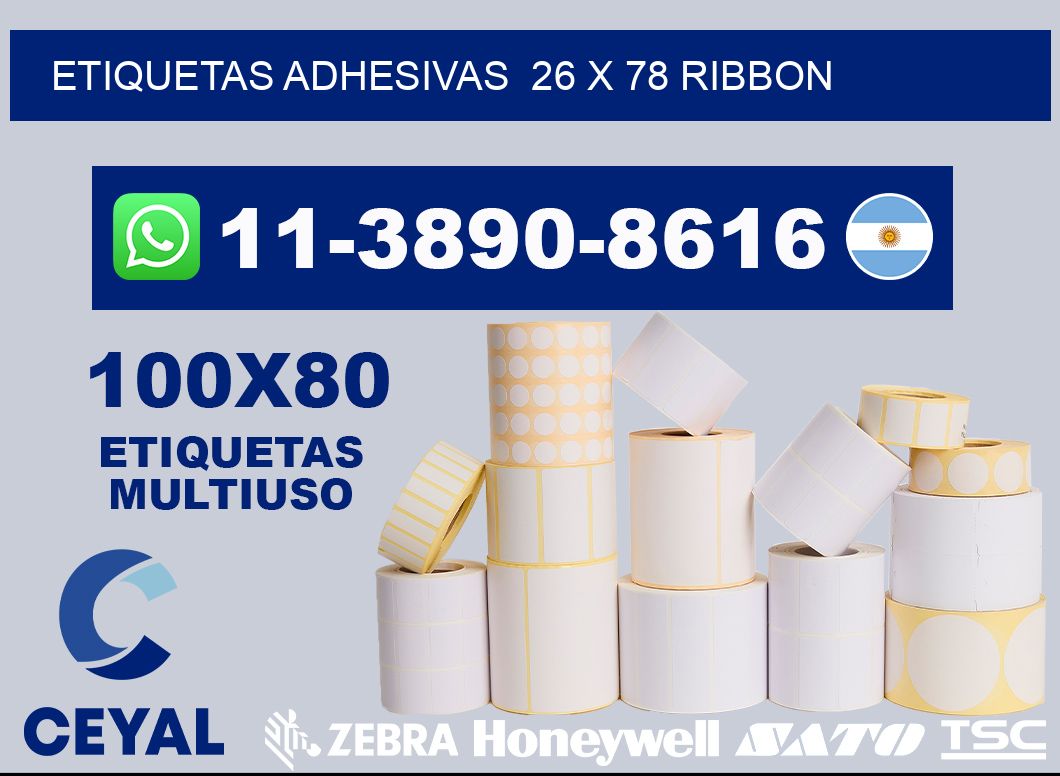 Etiquetas adhesivas  26 x 78 ribbon