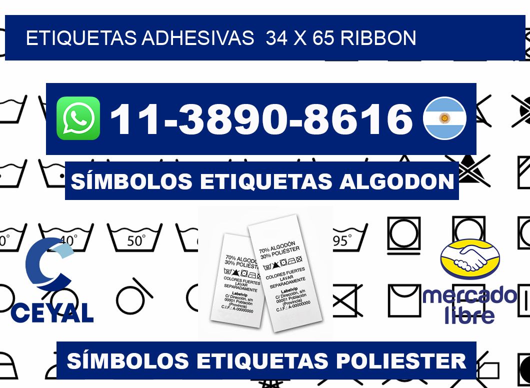 Etiquetas adhesivas  34 x 65 ribbon