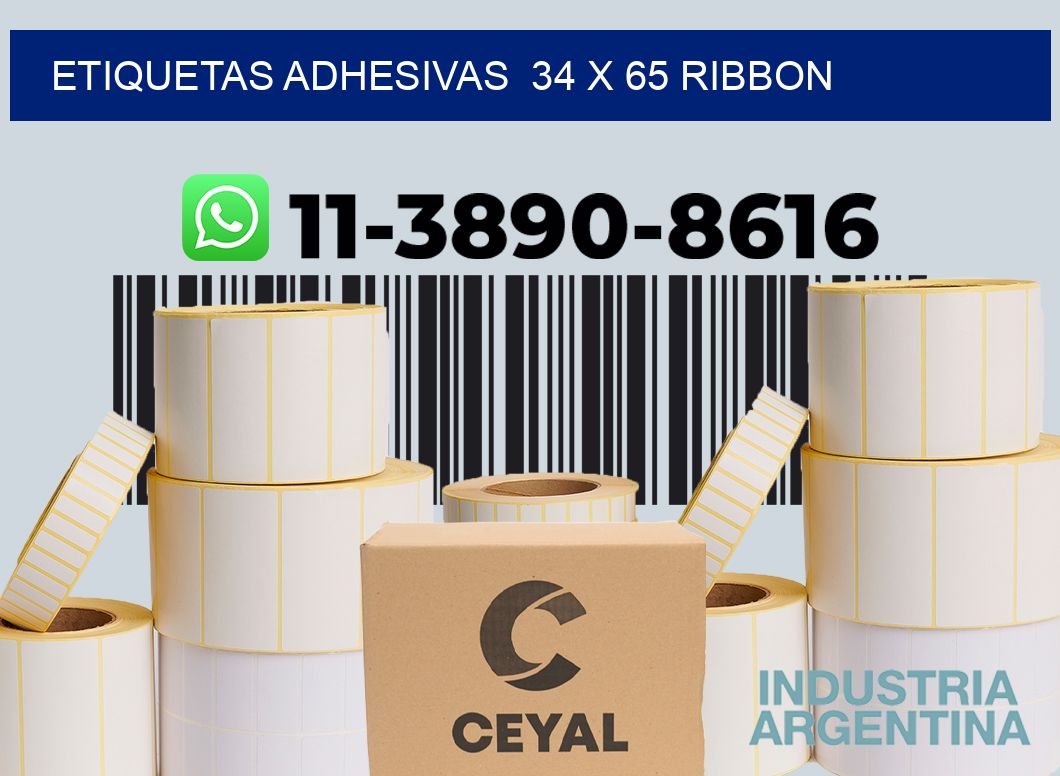Etiquetas adhesivas  34 x 65 ribbon