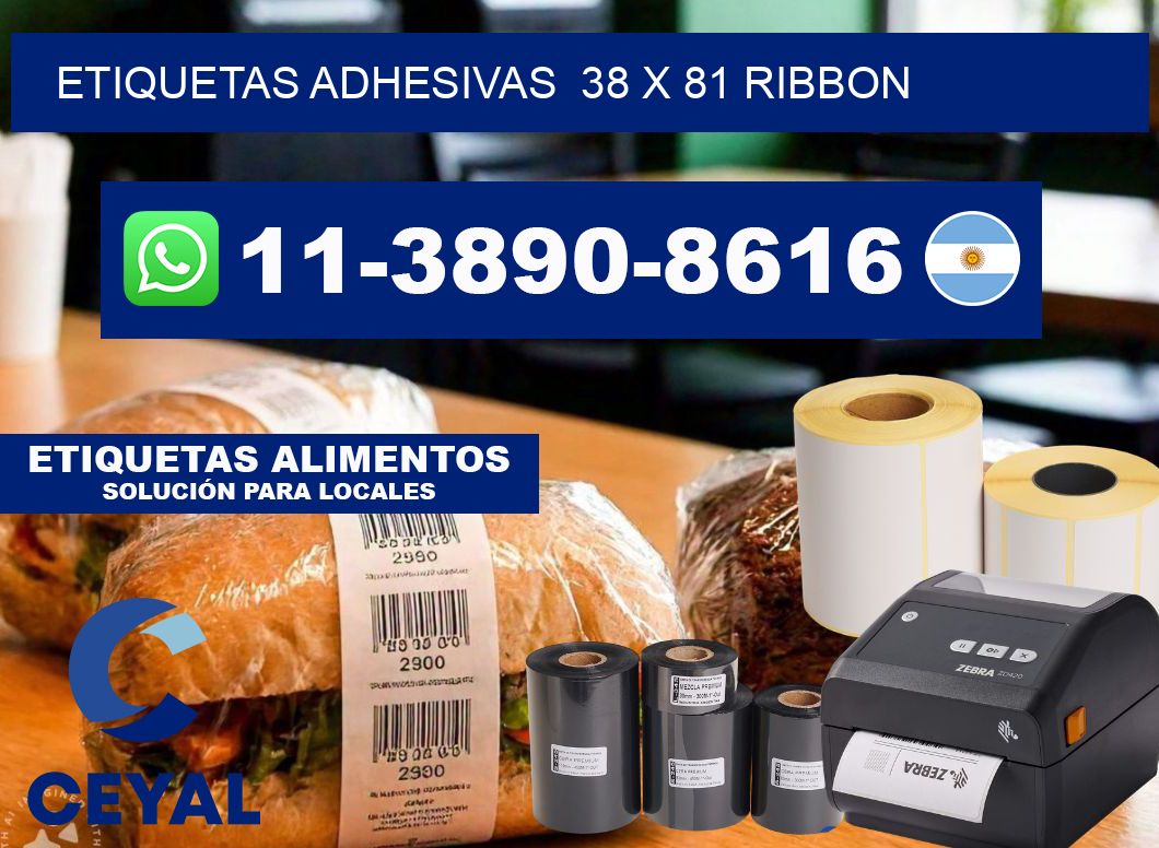 Etiquetas adhesivas  38 x 81 ribbon