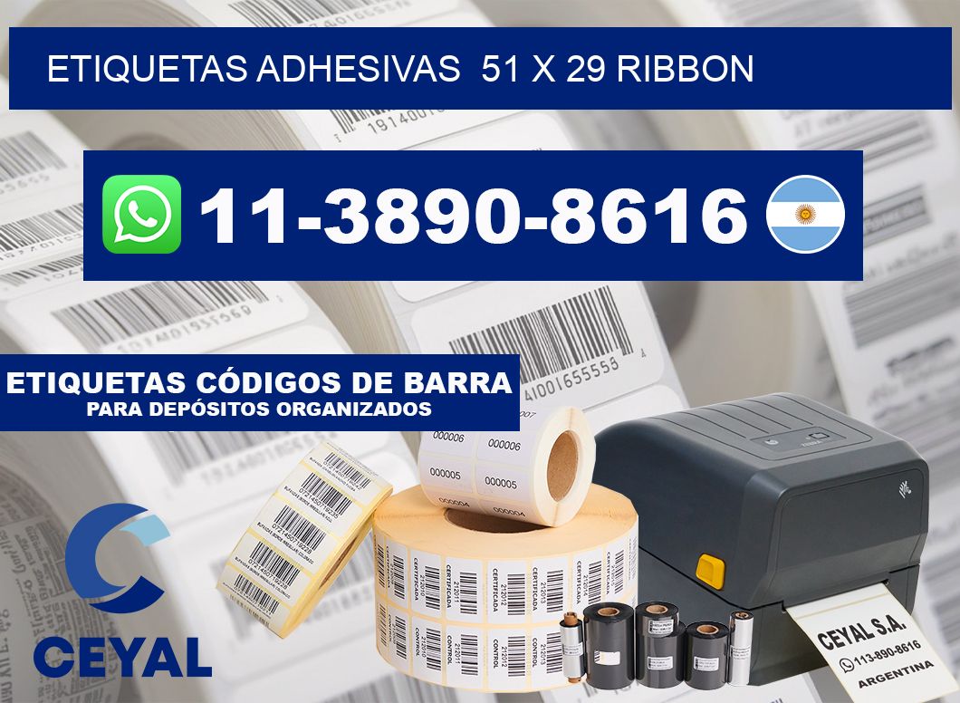 Etiquetas adhesivas  51 x 29 ribbon